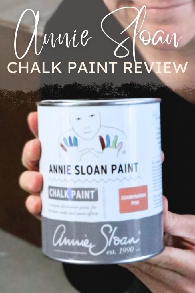 photo of annie sloan chalk paint with text overlay