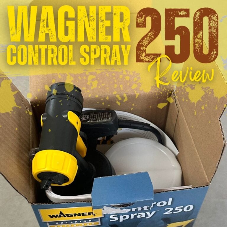 photo of wagner control spray 250 in its box with text overlay