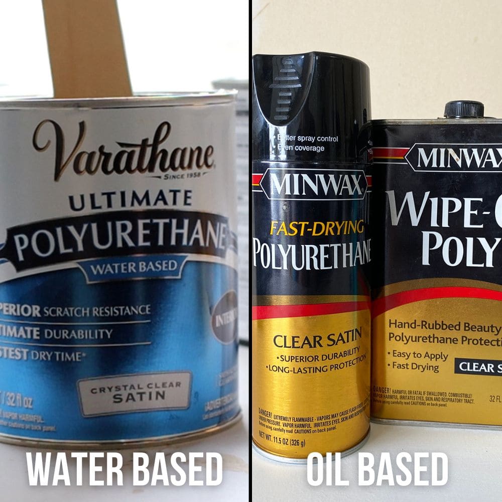 photo of water based and oil based polyurethane