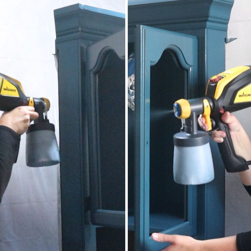 spraying two coats of paint with wagner paint sprayer
