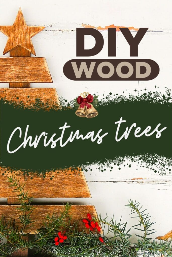 DIY Wood Christmas Tree decoration with text overlay