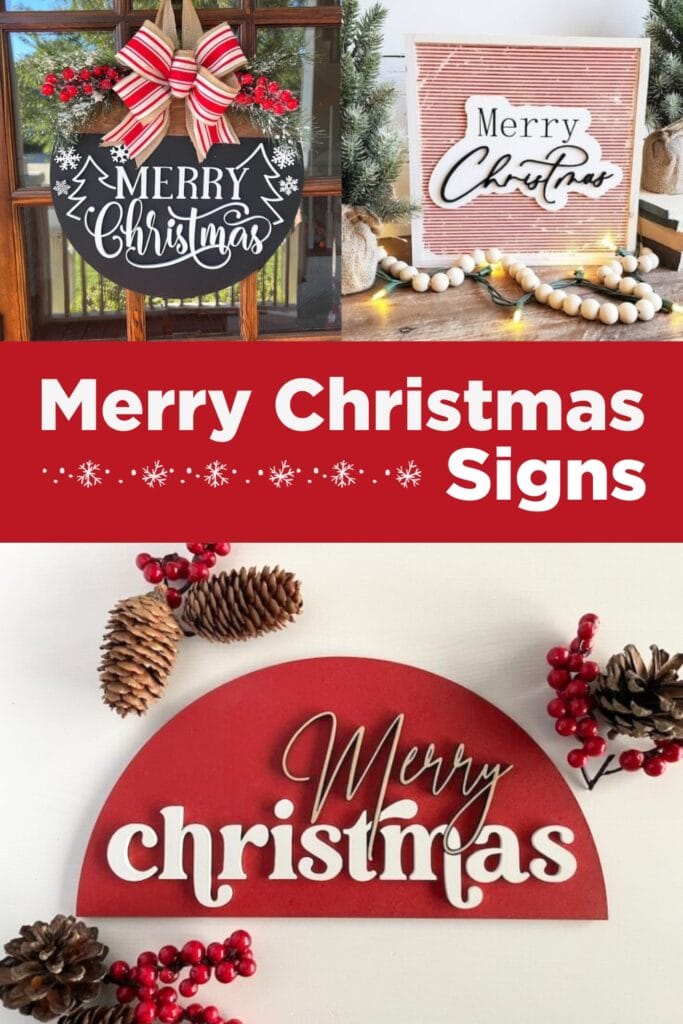 Collage of Merry Christmas Signs with text overlay