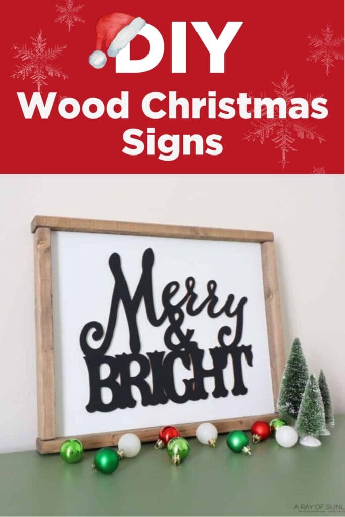 Image of a DIY Wood Christmas Sign with text overlay