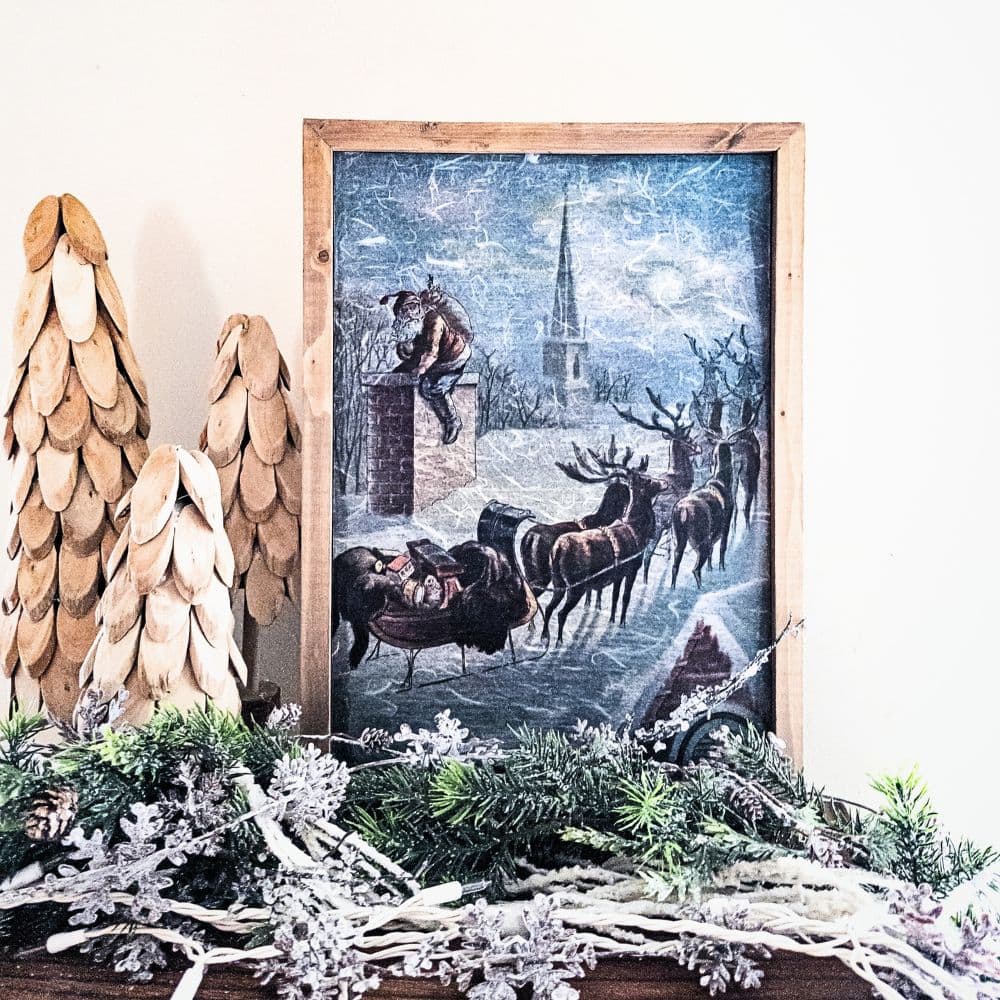 DIY Santa Painting with Decoupage Rice Paper