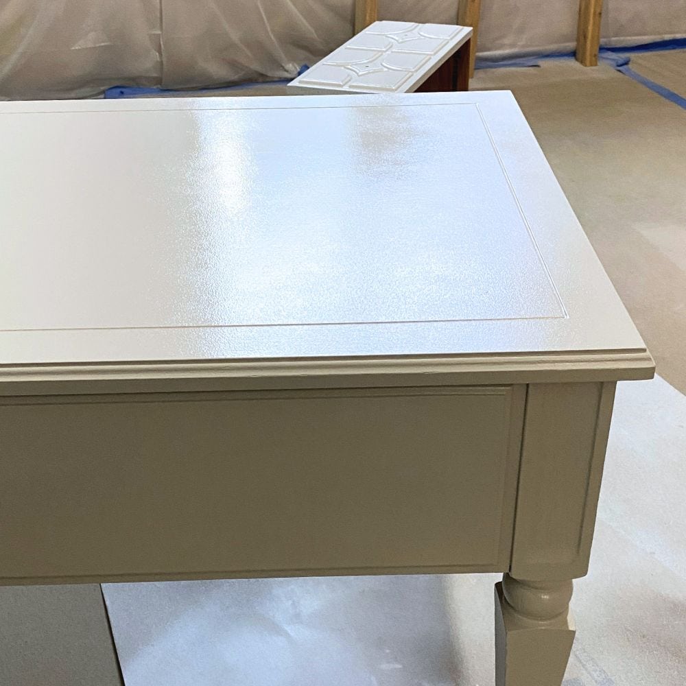 furniture with Minwax waterbased clear satin sheen finish