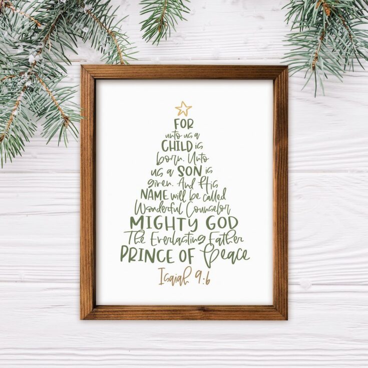 Image for For Unto Us A Child Is Born Wood Framed Canvas Sign