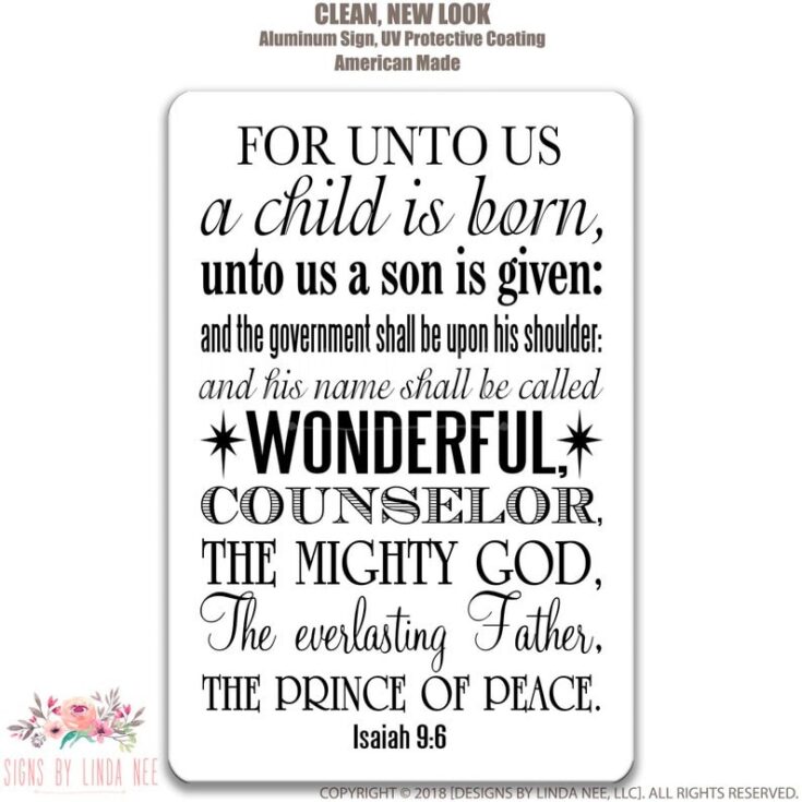For Unto Us a Child is Born Christmas Sign