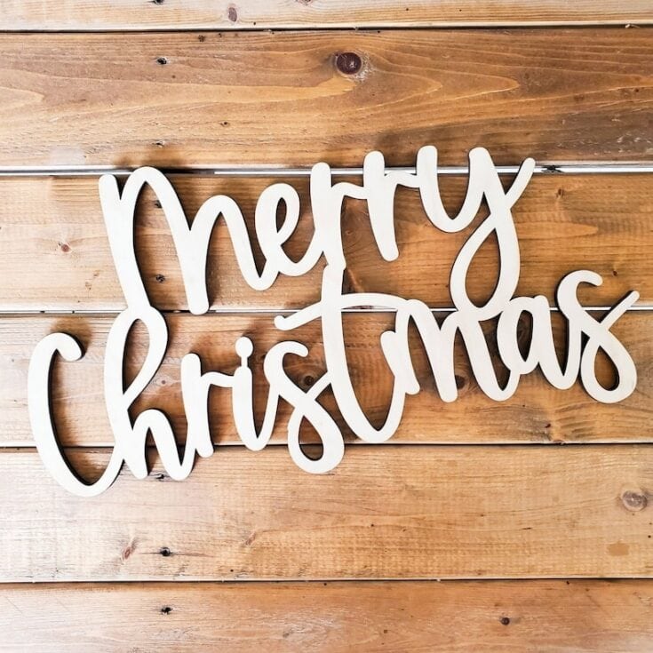 Merry Christmas Wooden Words