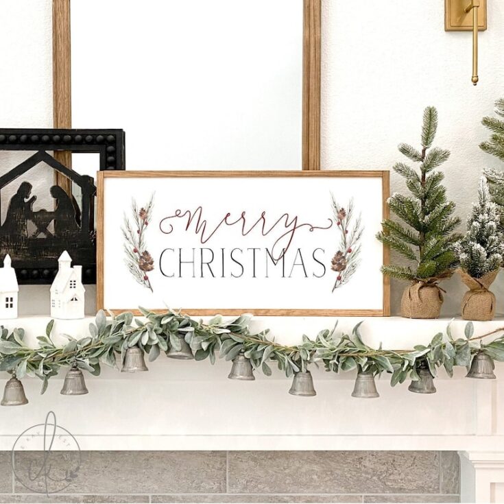 Wood Framed Christmas Sign