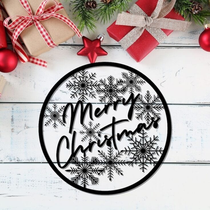 Metal Merry Christmas Sign