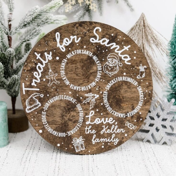 Custom Santa Cookie Plate Christmas Sign