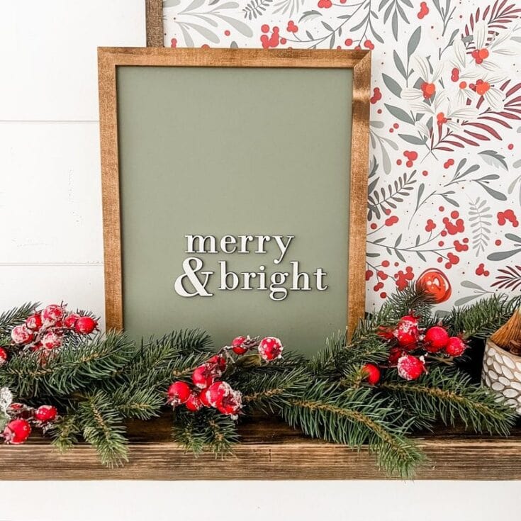 merry & bright sign