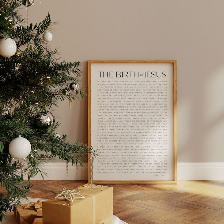 Luke 2:1-20, The Birth of Jesus Christmas Printable Sign