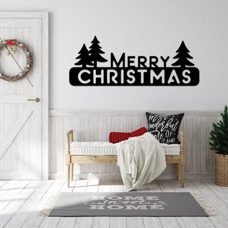 Merry Christmas Metal Sign