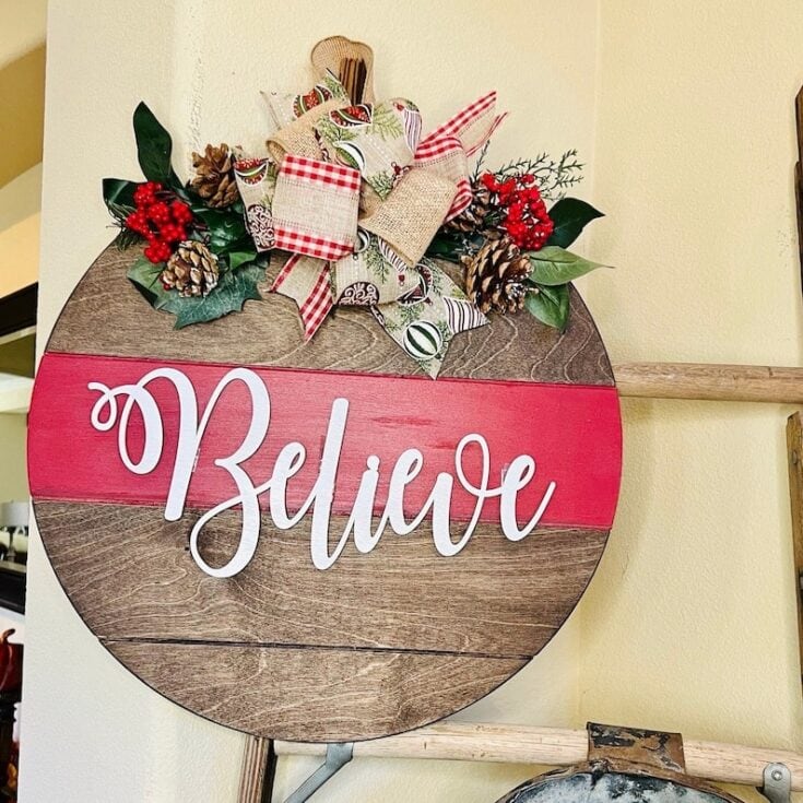 Believe Front Door Hanger