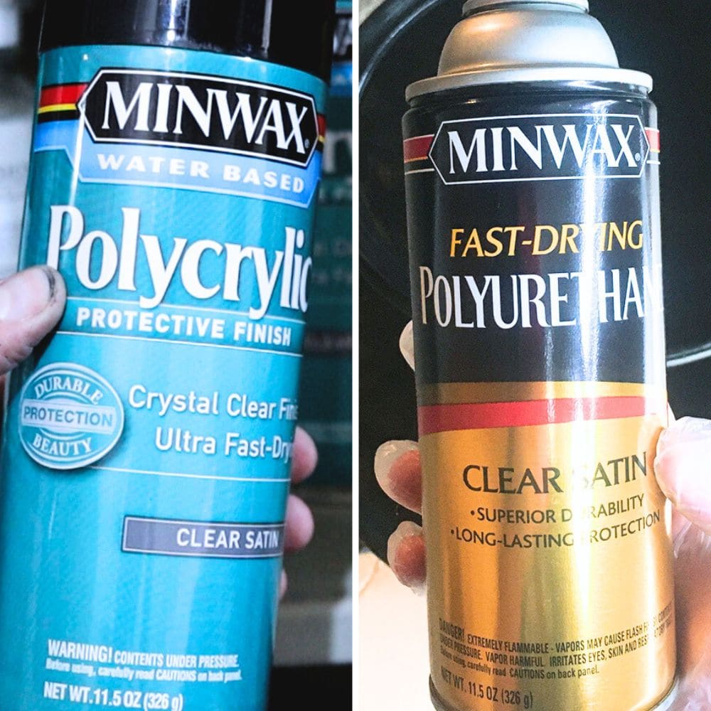 photo of Minwax waterbased and oil based clear topcoats