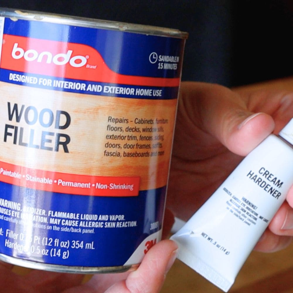 Bondo wood filler and hardener