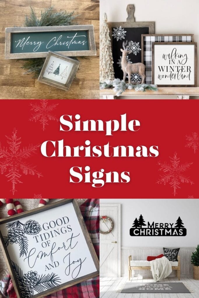 Collage of Simple Christmas Signs with text overlay