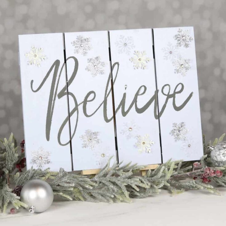 Image for Easy Winter Wood Sign with Snowflakes