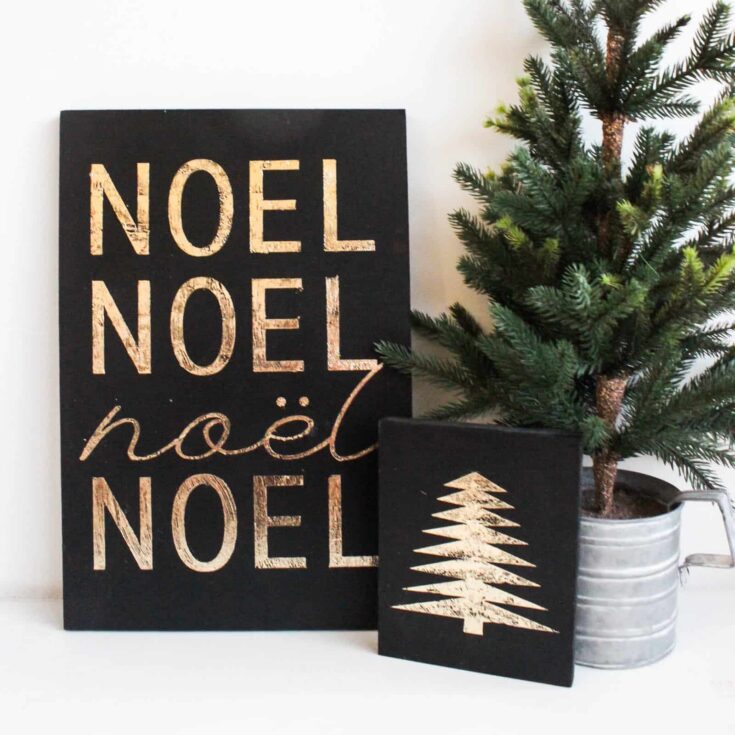 Image for Modern Holiday Home: DIY Gold Foil Signs