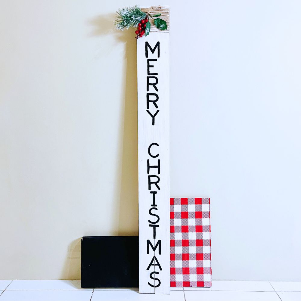 full view photo of merry Christmas standing sign