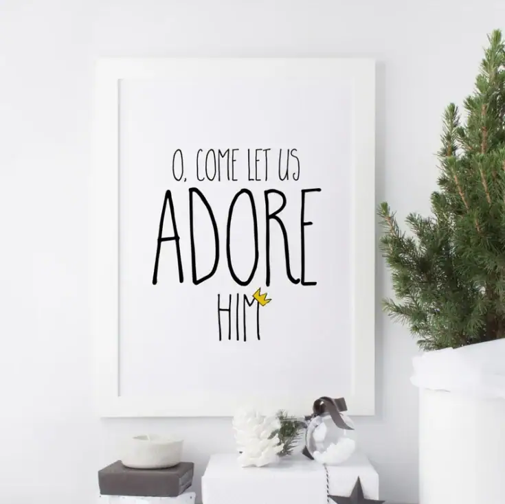 Image for O Come Let Us Adore Him Christmas Wall Art