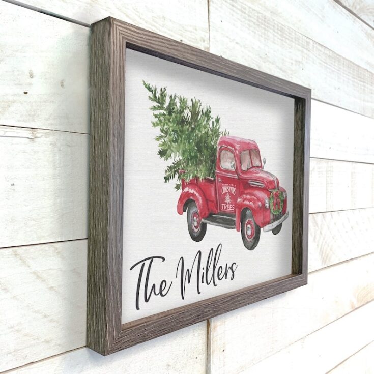 Rustic Truck Personalized Christmas Sign