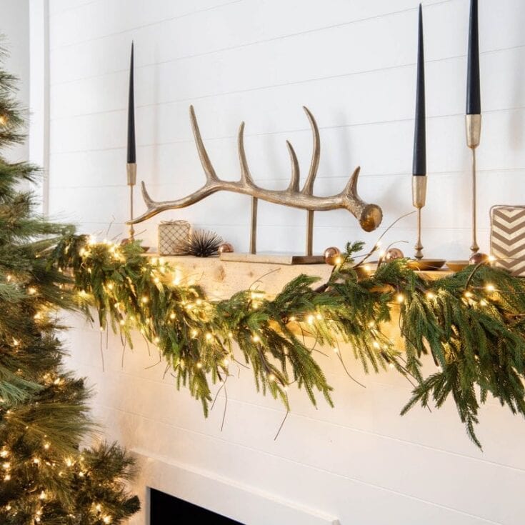 Pre-lit Norfolk Winter Christmas Mantle Garland Table Runner