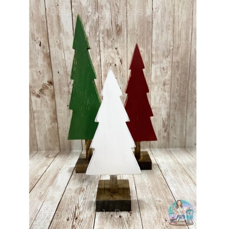 Painted Wood Christmas Trees