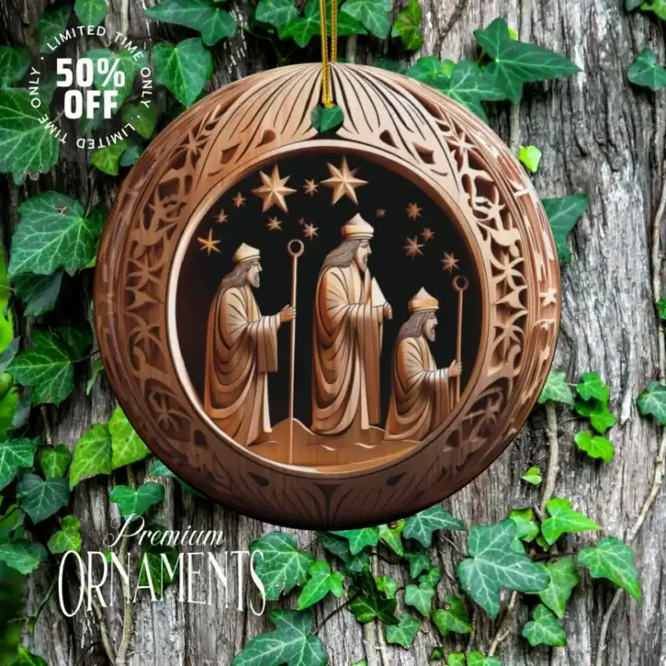 Image for Ceramic Wise Men Nativity Ornament