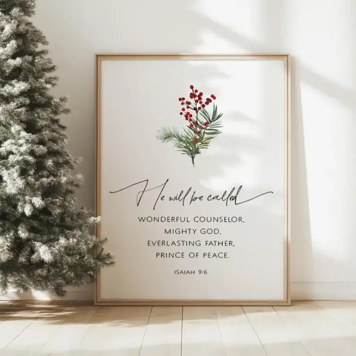 Image for Isaiah 9:6 Christmas Bible Verse Wall Art