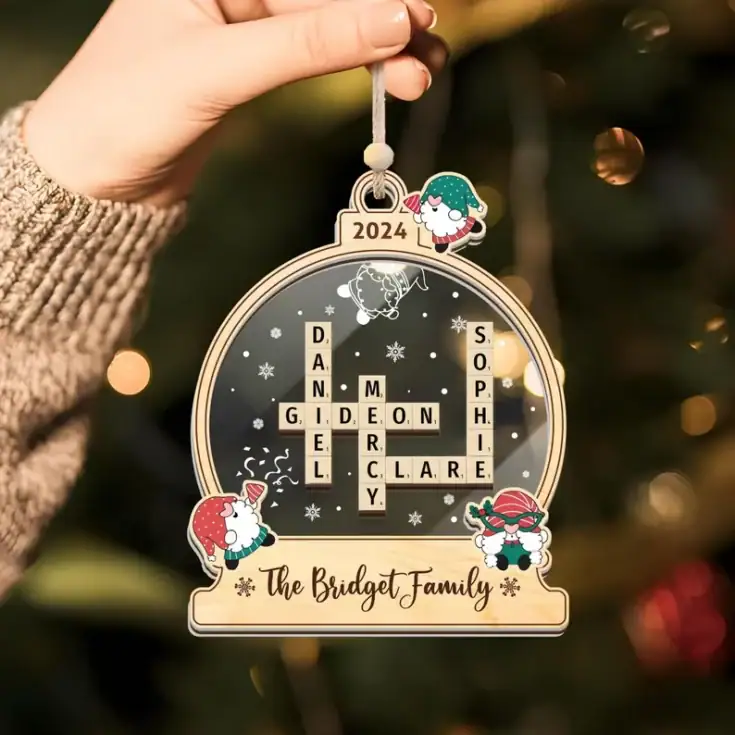 Image for Custom Family Crossword Ornament