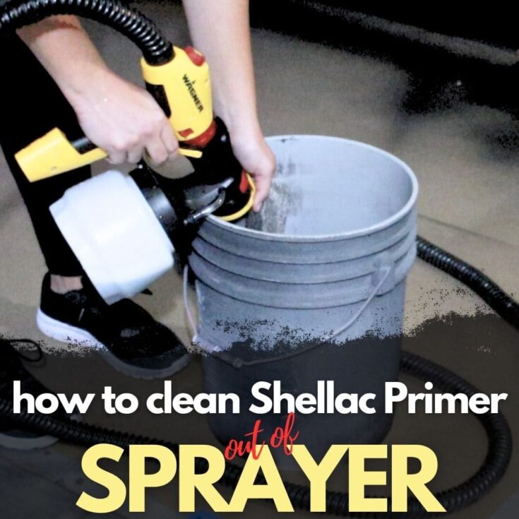 photo of cleaning paint sprayer with text overlay