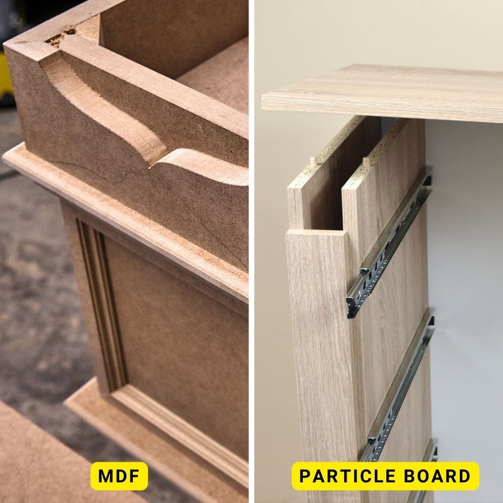photo of mdf and particle board used in a furniture