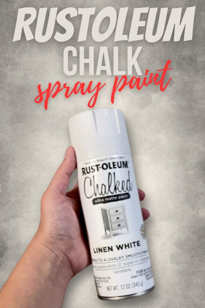 photo of rustoleum chalk spray paint with text overlay