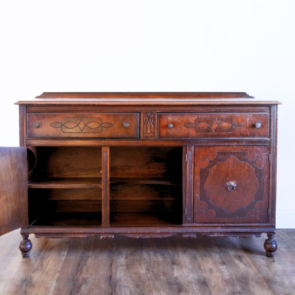 Antique Sideboard Buffet before the makeover