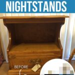 A wooden nightstand Before painting it in teal blue