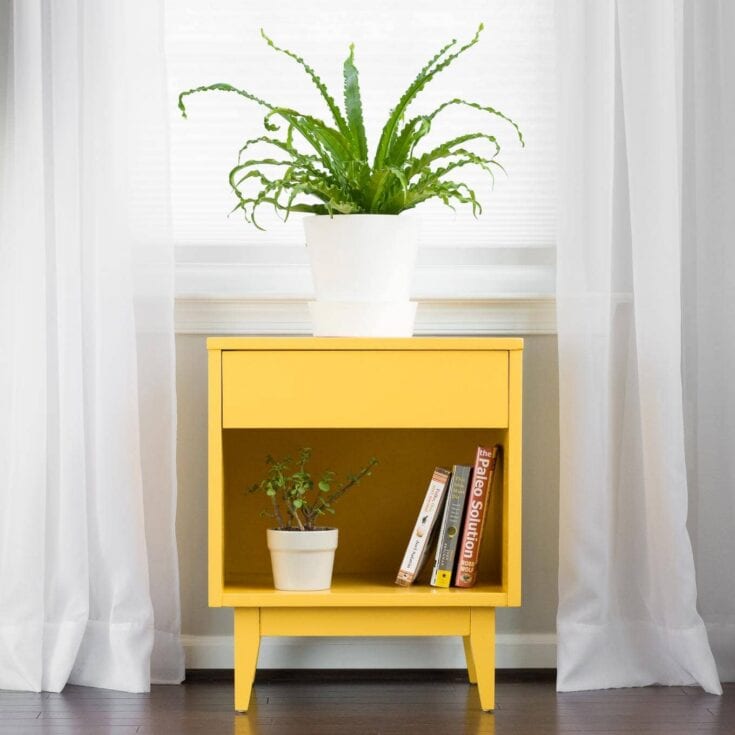 Image for Yellow Painted Nightstand Makeover