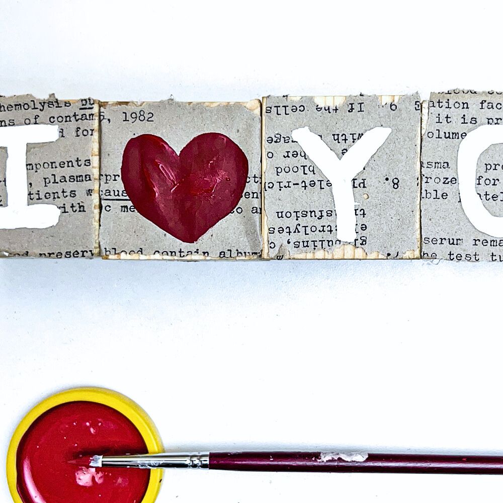 close-up view of i love you wood sign 