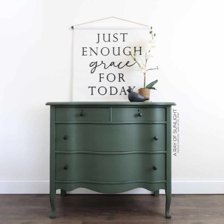 Image for Dark Green Dresser Makeover