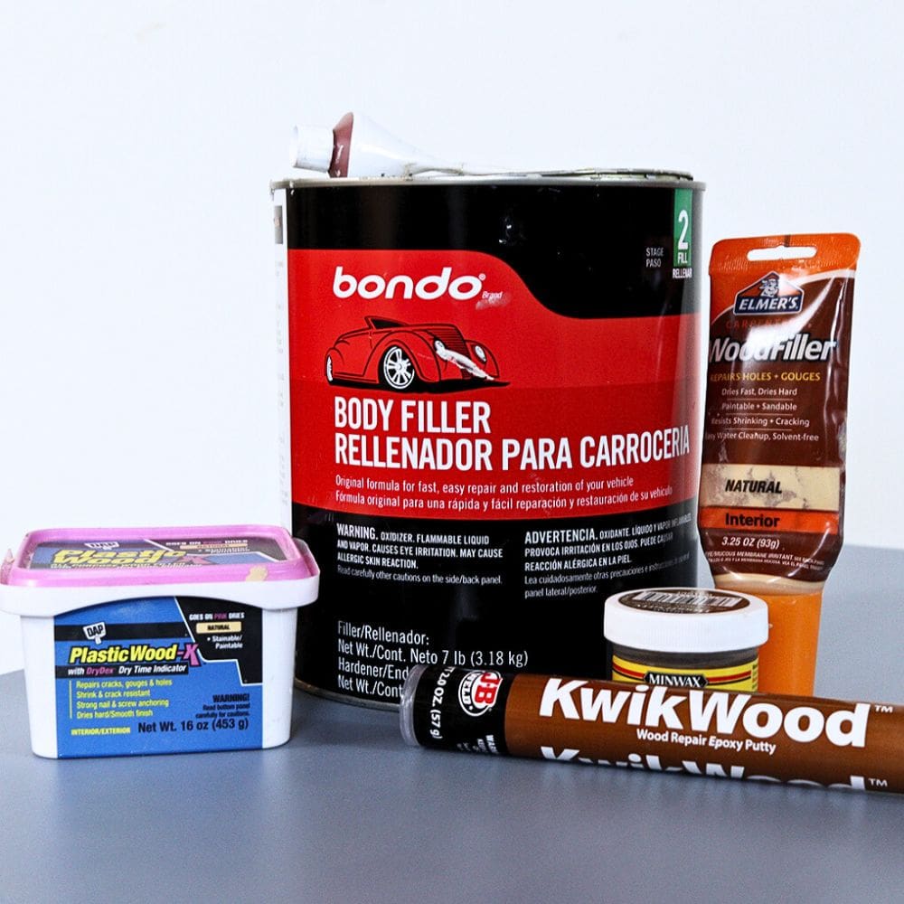 different kinds of wood fillers to repair damaged particle board