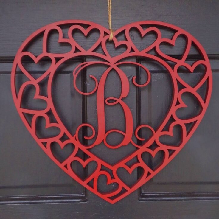 Heart Monogram Door Hanger