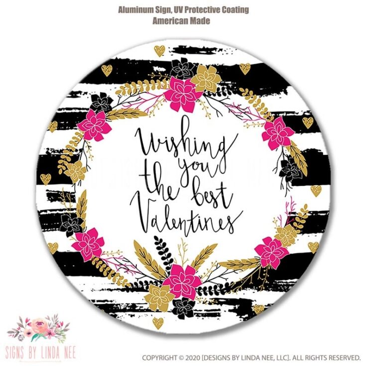 8" Round Valentine Wreath Sign