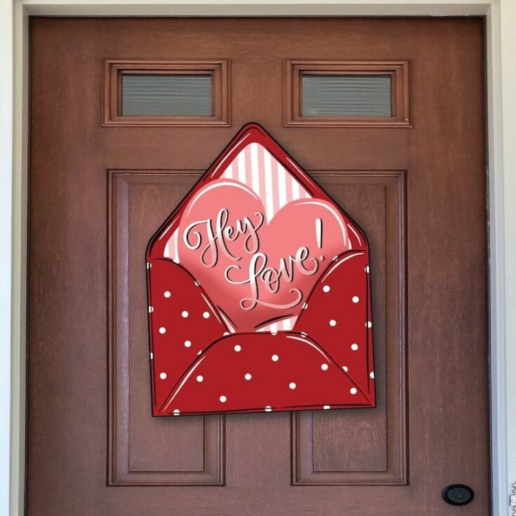 Hey Love! Valentine's Day Door Hanger Sign
