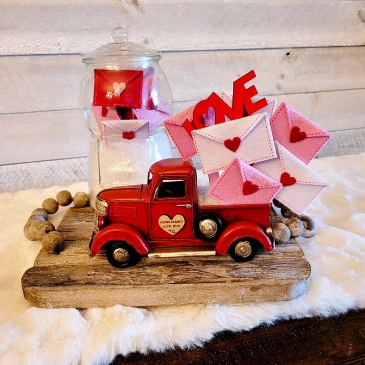 Image for Valentine’s Day Metal Red Truck Decor