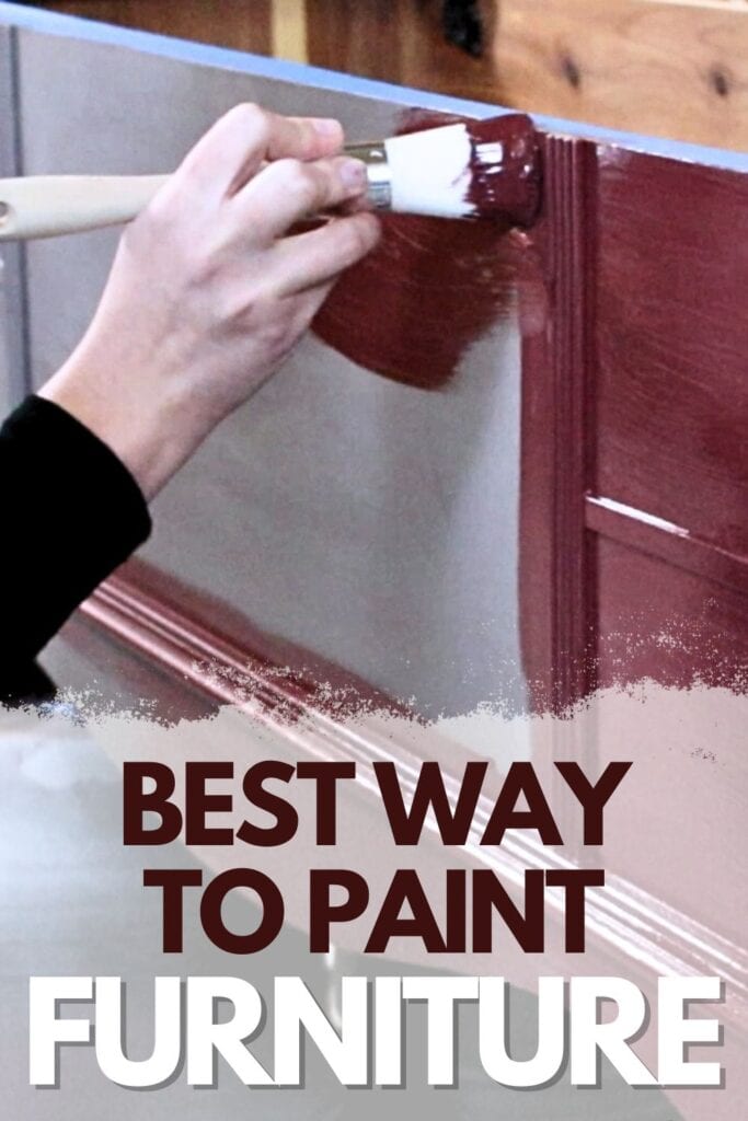 painting furniture with Sherwin Williams Emerald Urethane with text overlay