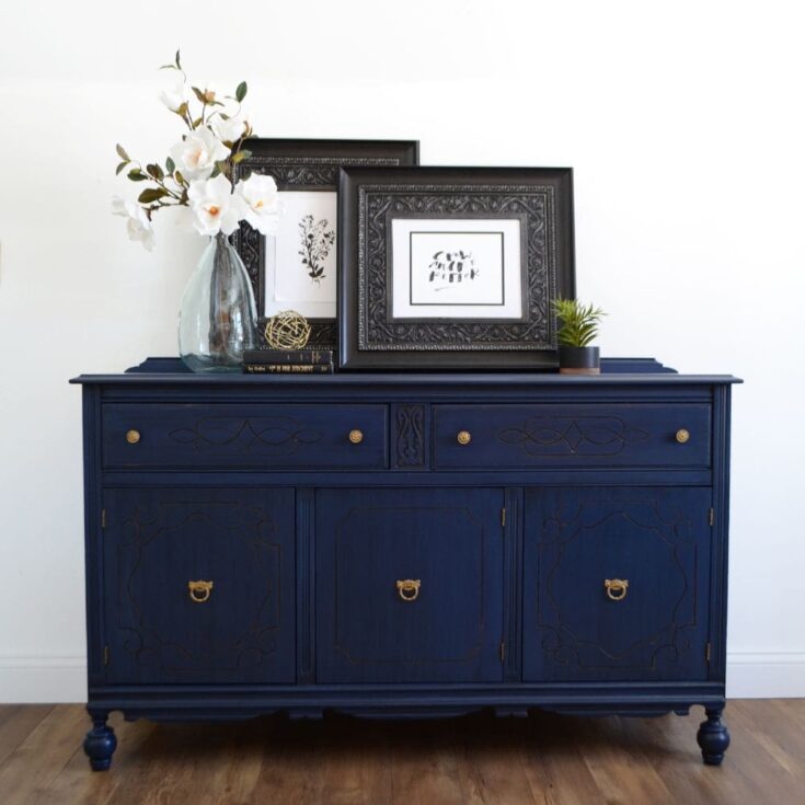 photo of Antique Sideboard Buffet after the makeover