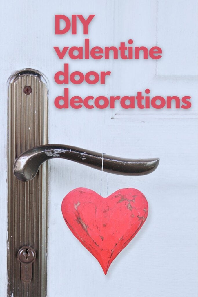 photo of DIY Valentine Door Decor with text overlay
