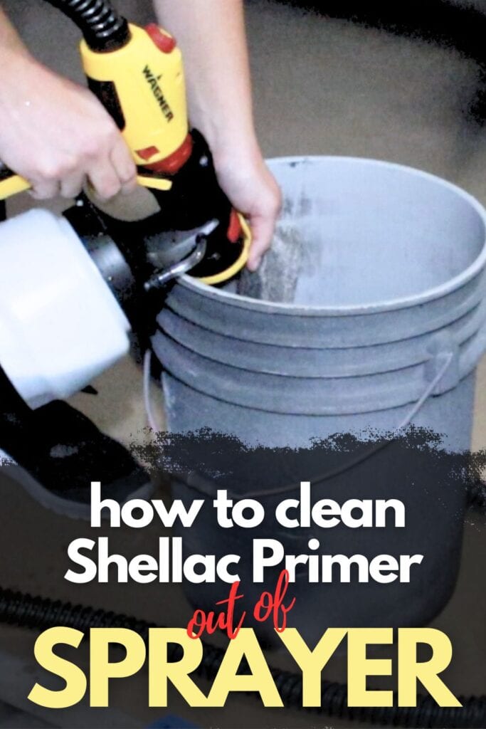photo of cleaning paint sprayer with text overlay