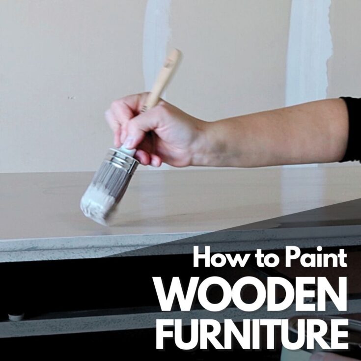 photo of painting wooden furniture with text overlay